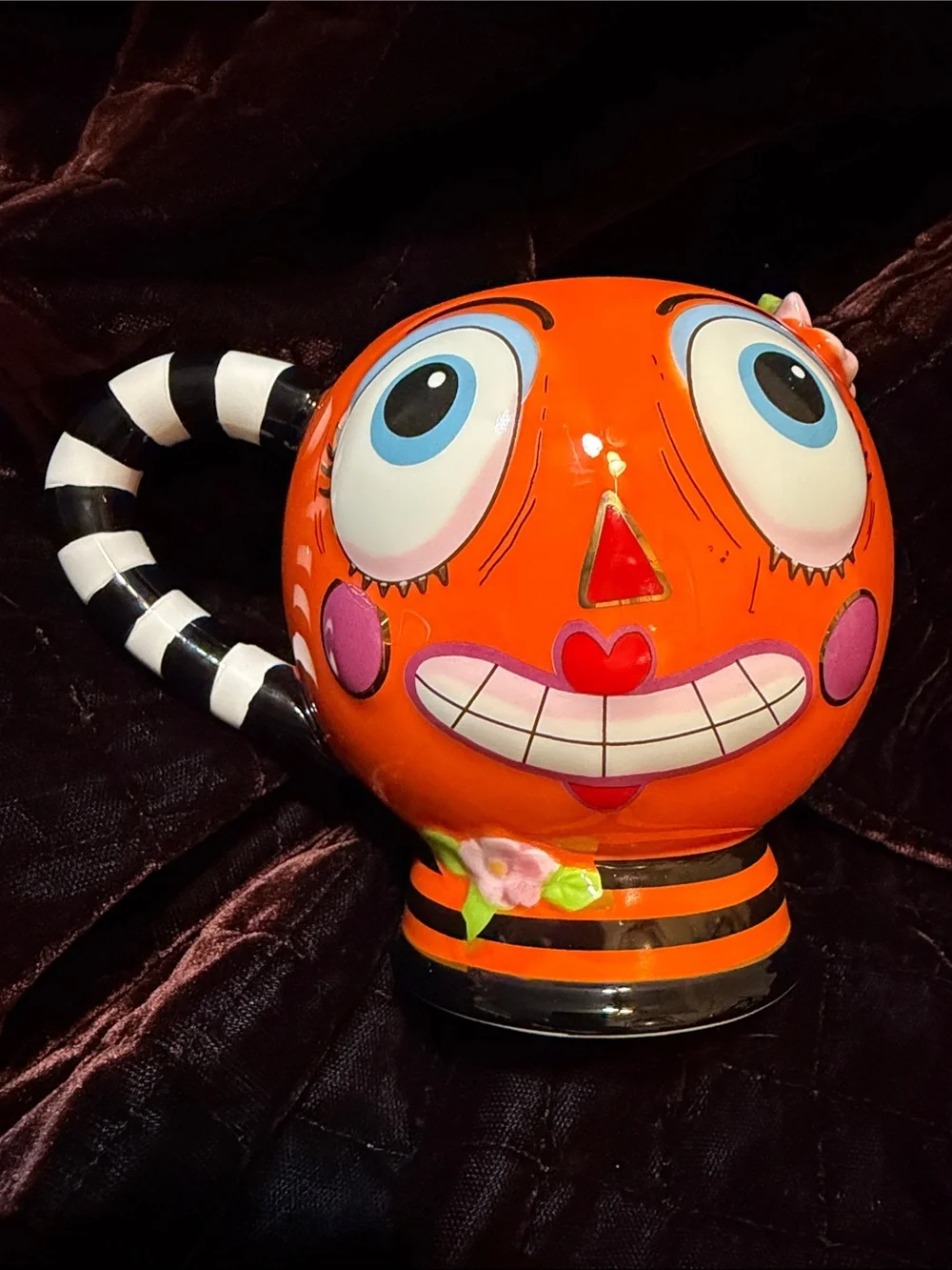 Playful Orange Ceramic Character Vases – Set of 2